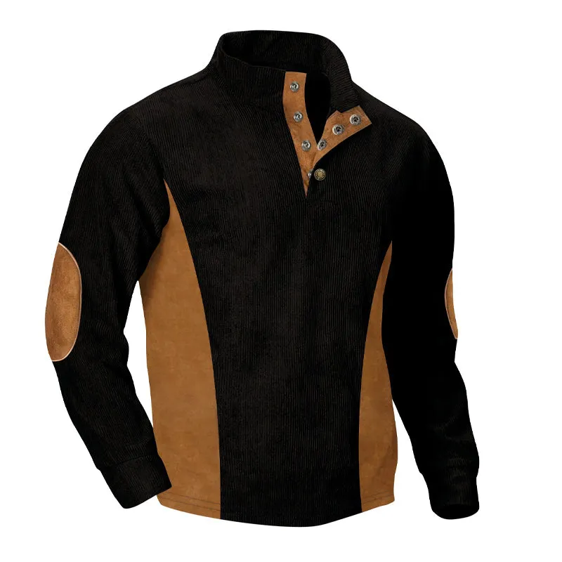 Men's Suede Stand Collar Pullover Sweatshirt 50651292X sold by Manly