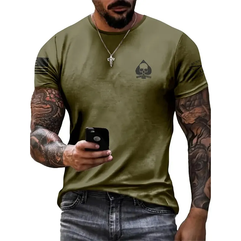 Men's Classic Casual Slim Round Neck Cotton Short Sleeve T-Shirt 12902709K sold by Manly