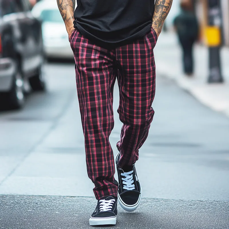 Men's Retro Casual Plaid Print Drawstring Straight Pants 81504195TO sold by Manly product image thumbnail 2