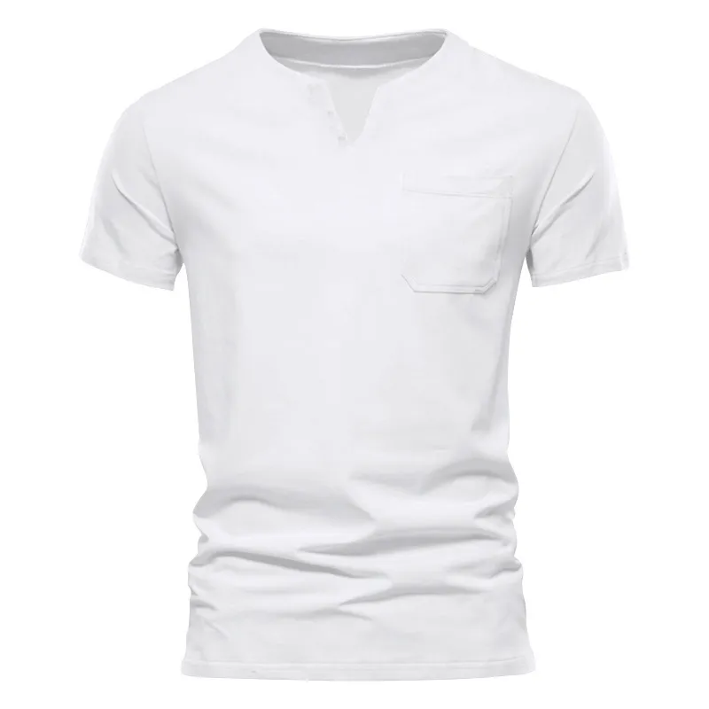 Men's Classic Casual Slim Fit V-Neck Pocket Cotton Short Sleeve T-Shirt 76237574K sold by Manly product image thumbnail 3