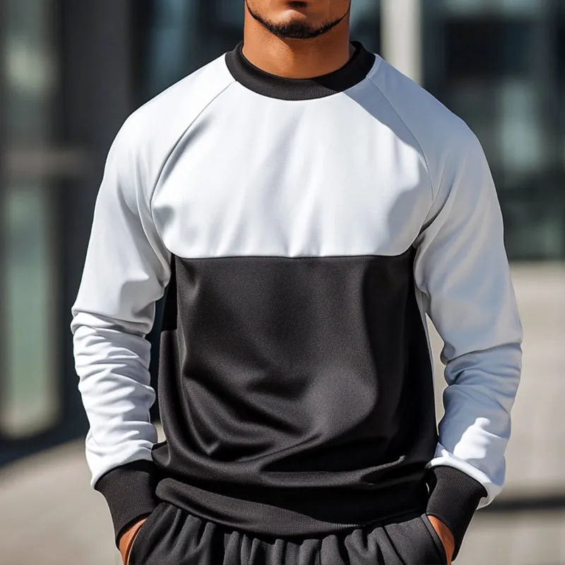 Men's Retro Casual Colorblock Sports Style Crew Neck Sweatshirt 68543244TO sold by Manly product image thumbnail 2