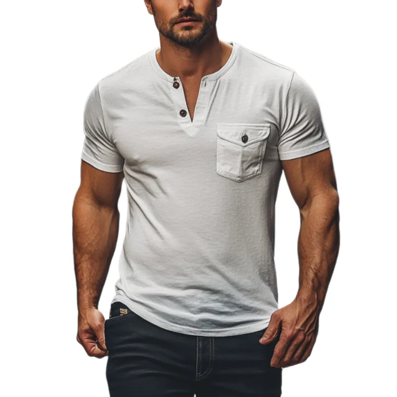 Men's Classic Casual Slim Fit V-Neck Cotton Short Sleeve T-Shirt 02727688K sold by Manly