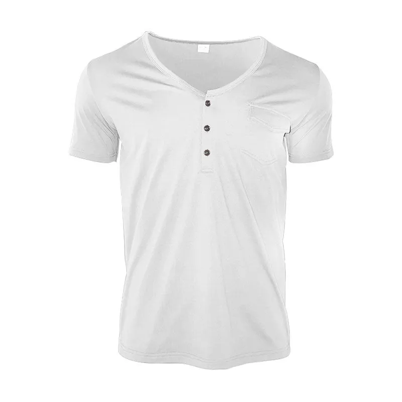 Men's Classic Casual Slim Fit Deep V-Neck Pocket Cotton Short Sleeve T-Shirt 29897522K sold by Manly product image thumbnail 5