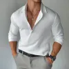 Men's Solid Color Cotton Lapel Long Sleeve Polo Shirt 09758440Z sold by Manly