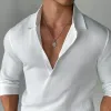 Men's Solid Color Cotton Lapel Long Sleeve Polo Shirt 09758440Z sold by Manly