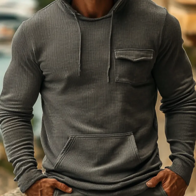 Men's Classic Casual Slim Fit Striped Pocket Hoodie 93856665K sold by Manly product image thumbnail 4