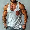 Men's Casual U-Neck Patch Pocket Slim Fit Tank Top 44212178M sold by Manly