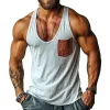 Men's Casual U-Neck Patch Pocket Slim Fit Tank Top 44212178M sold by Manly
