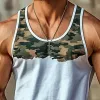 Men's Casual Camouflage Print U-Neck Slim Tank Top 99324670M sold by Manly
