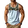 Men's Casual Camouflage Print U-Neck Slim Tank Top 99324670M sold by Manly