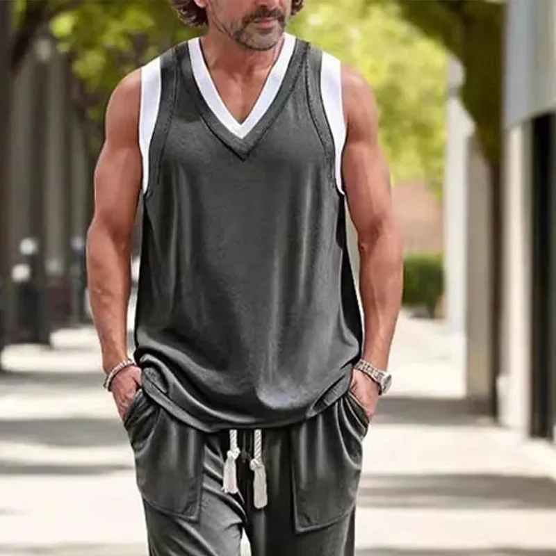 Men's Contrasting Color Vest and Trousers Two-piece Set 62776636X sold by Manly product image thumbnail 4