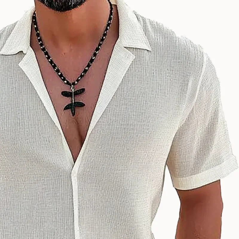 Men's Casual Lapel Pullover Short Sleeve Shirt 06729413X sold by Manly product image thumbnail 2