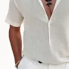 Men's Casual Lapel Pullover Short Sleeve Shirt 06729413X sold by Manly