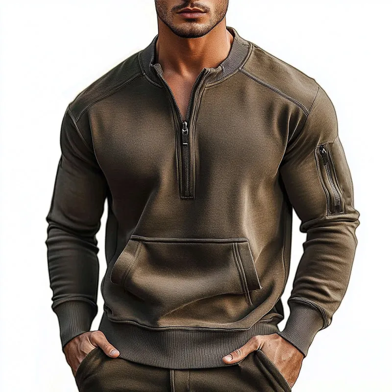 Men's Solid Color Crew Neck Long Sleeve Sweatshirt 61246248X sold by Manly