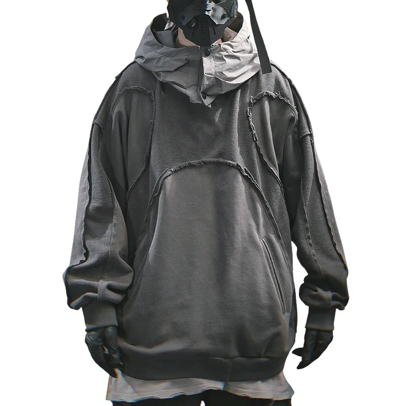 Men's Casual Trend Cotton Blended Patchwork Long Sleeve Hoodie 01019909F sold by Manly