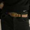 Men's Vintage Distressed Engraved Embossed Genuine Leather Belt 44748904U sold by Manly