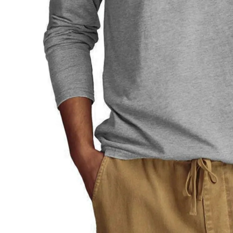 Men's Retro Casual Solid Color Small V Neck Long Sleeve T-shirt 76667888TO sold by Manly product image thumbnail 3