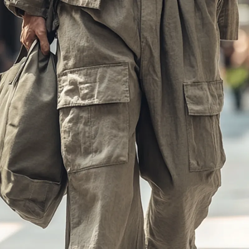 Men's Vintage Casual Cotton and Linen Pocket Pants 31846126TO sold by Manly product image thumbnail 3