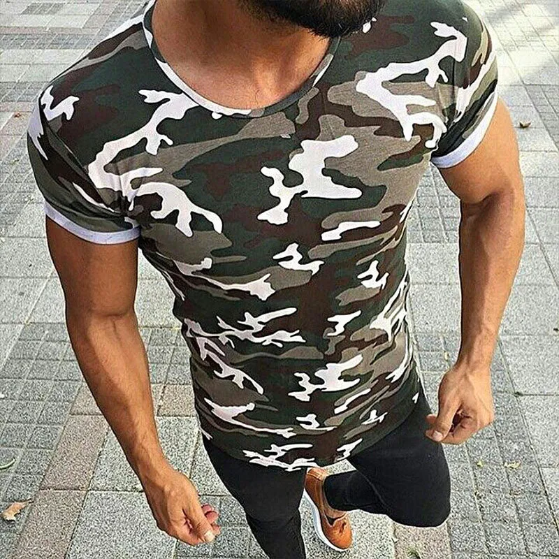 Men's Retro Casual Camouflage Printed Round Neck Short Sleeve T-Shirt 77912065TO sold by Manly product image thumbnail 2
