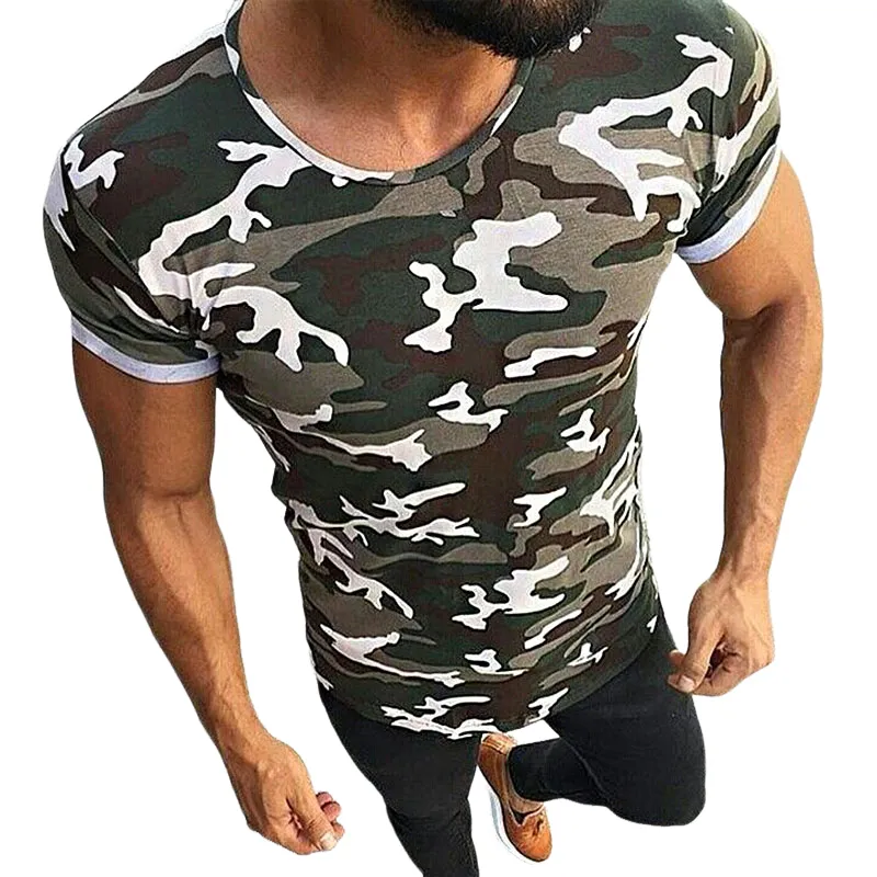 Men's Retro Casual Camouflage Printed Round Neck Short Sleeve T-Shirt 77912065TO sold by Manly