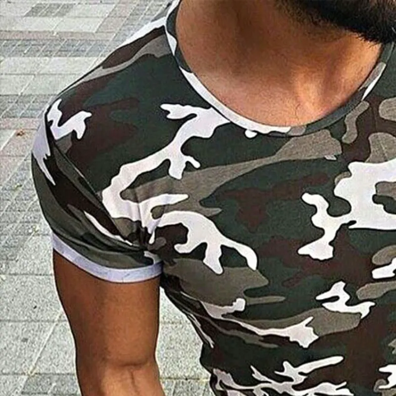Men's Retro Casual Camouflage Printed Round Neck Short Sleeve T-Shirt 77912065TO sold by Manly product image thumbnail 3
