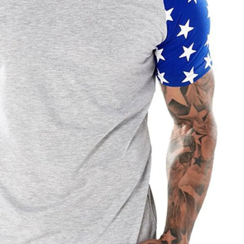 Men's Vintage Casual American Flag Round Neck Short Sleeve T-Shirt 83201079TO sold by Manly product image thumbnail 3