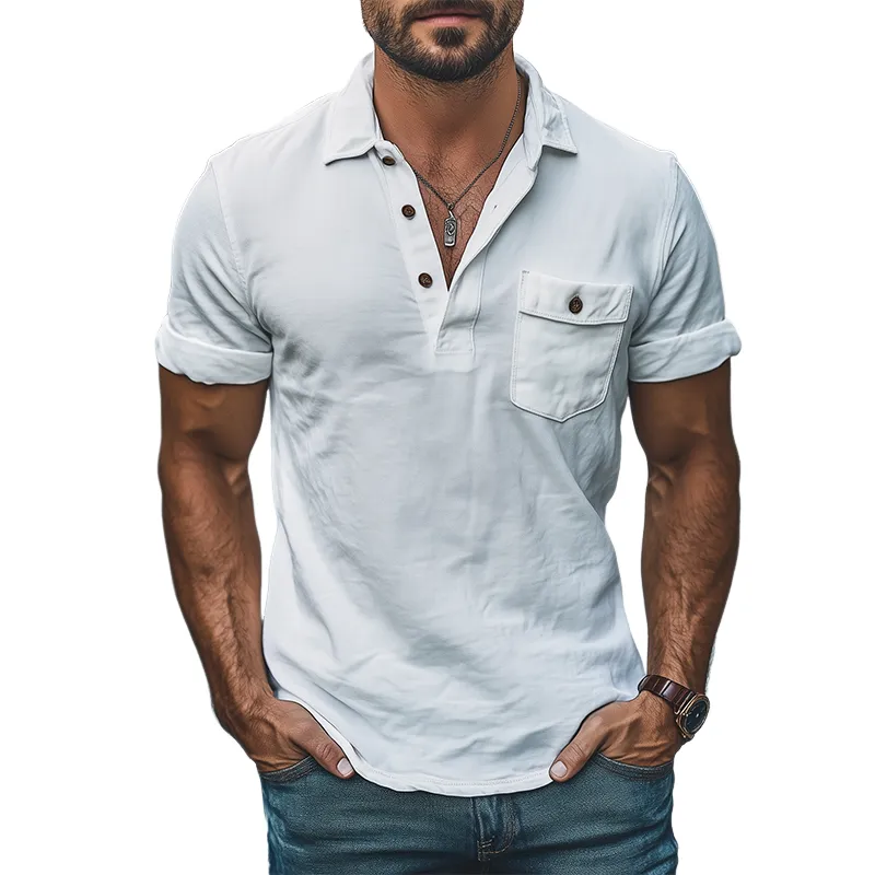 Men's Classic Casual Slim Fit Solid Color Cotton POLO Shirt 08457071K sold by Manly