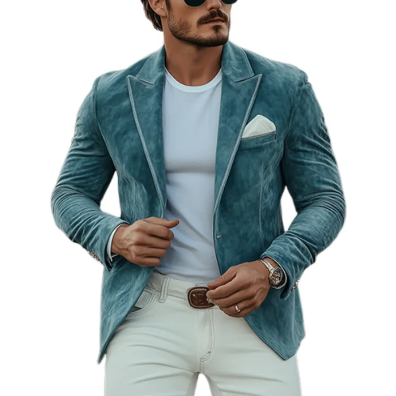 Men's Classic Casual Western Style Slim Fit Suede Blazer 16361924K sold by Manly
