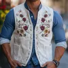 Men's Fashion American Retro Western Embroidered Velvet Vest (No Buttons) 41504432K sold by Manly