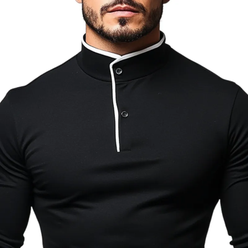 Men's Casual Comfort Henley Collar Cotton Blend Long Sleeve T-Shirt 38521049F sold by Manly product image thumbnail 3