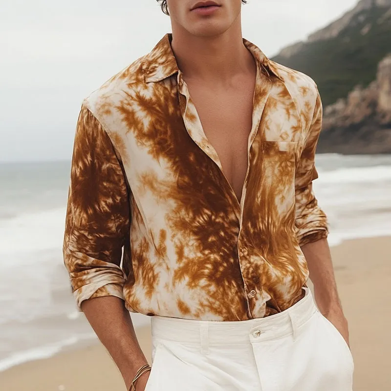 Men's Casual Loose Retro Print Long Sleeve Shirt 07007740U sold by Manly product image thumbnail 3