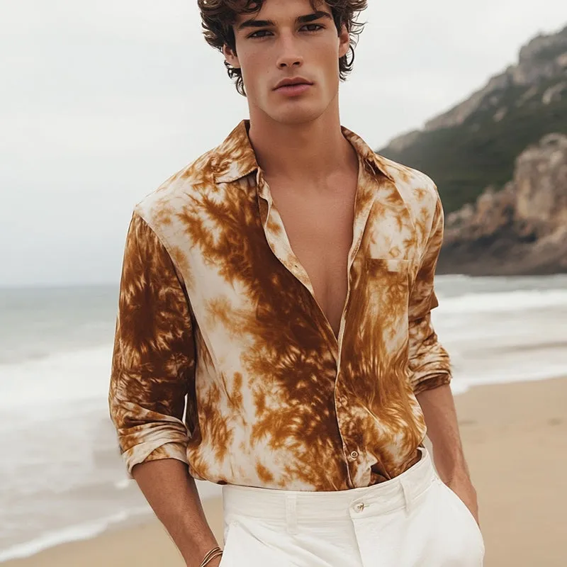 Men's Casual Loose Retro Print Long Sleeve Shirt 07007740U sold by Manly product image thumbnail 2