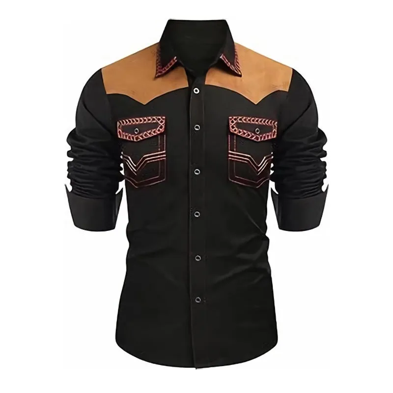 Men's Casual Cotton and Suede Panel Long Sleeve Shirt 97822221U sold by Manly product image thumbnail 3
