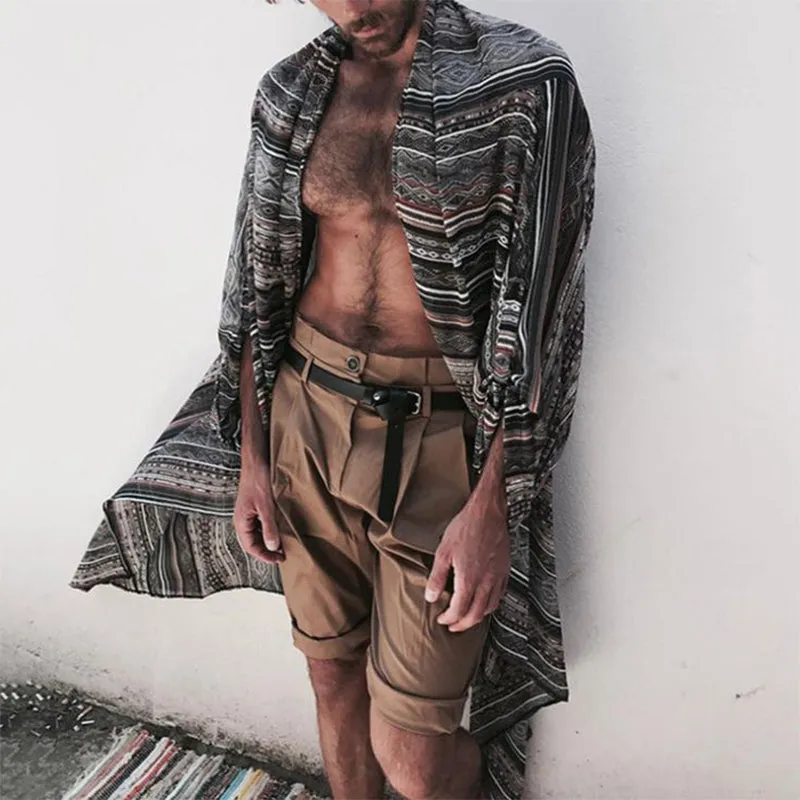 Men's Retro Casual Ethnic Style Printed Mid-Length Shirt 06813625TO sold by Manly product image thumbnail 2