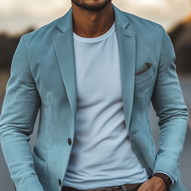 Men's Classic American Retro Slim Fit Casual Suede Blazer 32538790K sold by Manly product image thumbnail 4