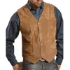 Men's Vintage Casual Suede Single-breasted Vest 76856931F sold by Manly