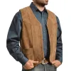 Men's Vintage Casual Suede Single-breasted Vest 76856931F sold by Manly