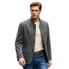 Men's Casual Suede Stand Collar Single Breasted Blazer 26975085F sold by Manly