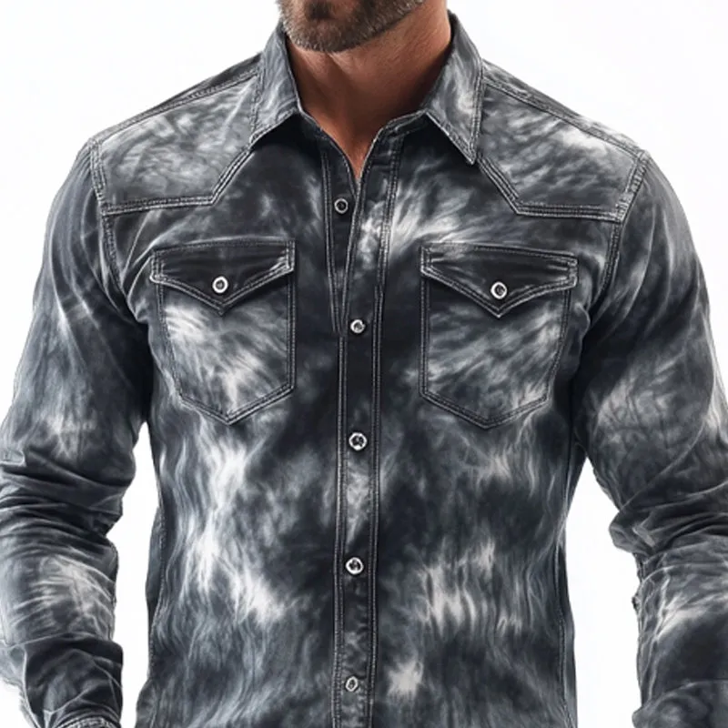 Men's Retro Print Slim Fit Long Sleeve Shirt 17785177U sold by Manly product image thumbnail 3