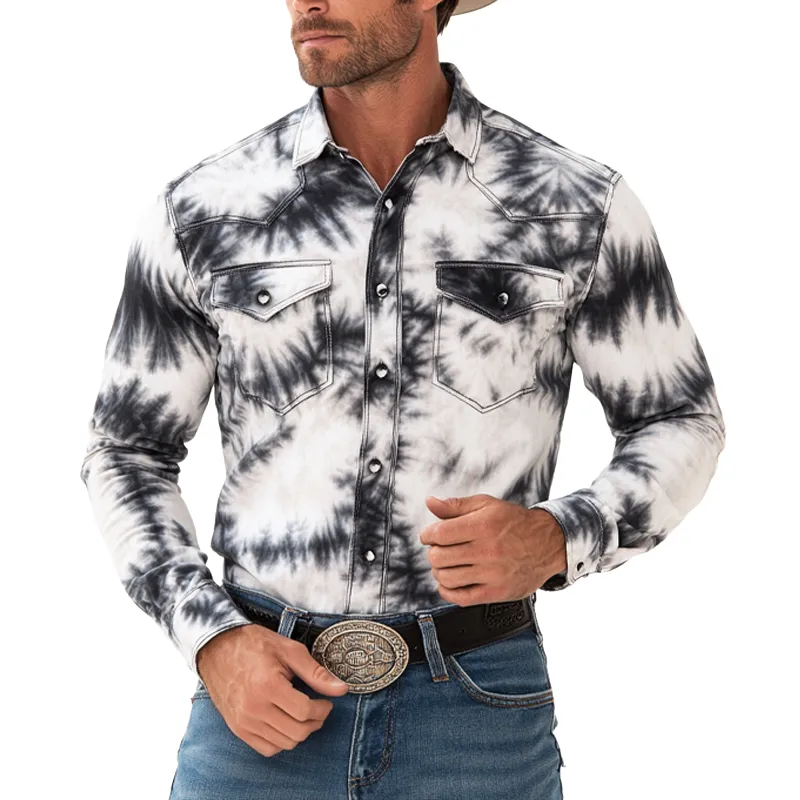 Men's Vintage Print Slim Fit Blended Long Sleeve Shirt 05429260U sold by Manly