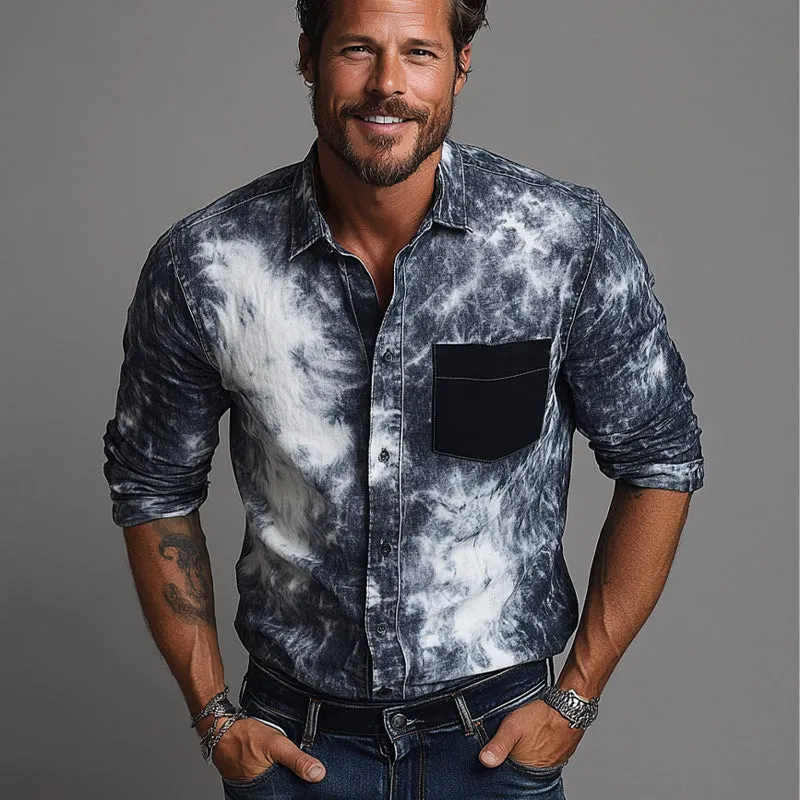 Men's Casual Retro Print Blend Long Sleeve Shirt 85961509U sold by Manly product image thumbnail 2
