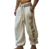 Men's Retro Casual Bohemian Embroidered Linen Trousers 99823662TO sold by Manly