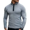 Men's Casual Comfort Henley Collar Cotton Blend Long Sleeve T-Shirt 53228151F sold by Manly