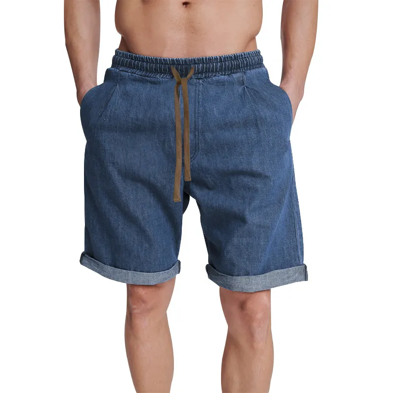 Men's Classic Spring and Summer Washed Denim Casual Shorts 09462492K sold by Manly