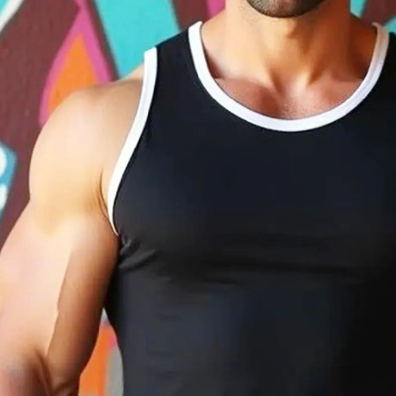 Men's Retro Casual Solid Color Round Neck Tank Top 29825916TO sold by Manly product image thumbnail 3