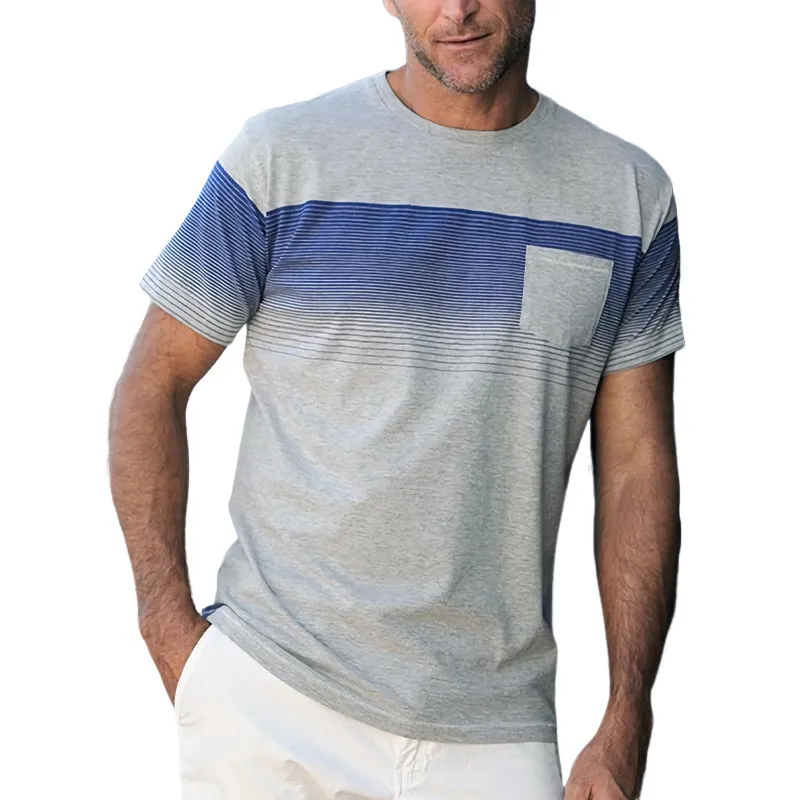 Men's Casual Printed Round Neck Short-sleeved T-shirt 14664821U sold by Manly