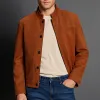 Men's Casual Vintage Suede Stand Collar Single Breasted Jacket 57178585F sold by Manly