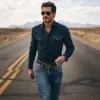 Men's Classic Vintage Western Shoulder Pad Suede Long Sleeve Shirt 25981731K sold by Manly