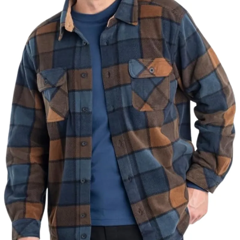 Men's Vintage Casual Lapel Flannel Plaid Long Sleeve Shirt 01638351F sold by Manly product image thumbnail 2