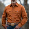 Men's Vintage Classic Lapel Cotton Blend Long Sleeve Shirt 87476061F sold by Manly